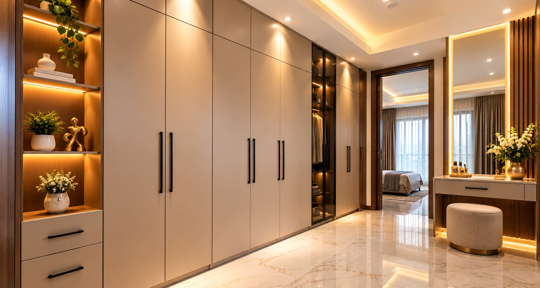 Built-in wardrobe and storage concept